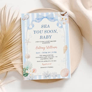 Sea You Soon, Baby Seashell-Baby-Party Einladung