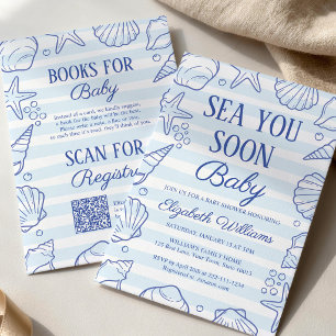 Sea You Soon Baby, Seashell Küsten-Baby-Party Einladung