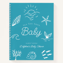 Sea You Soon Baby Shower Blue Guest Book Notizblock
