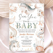 Sea You Soon Baby Shower Boho Ocean Girl 