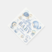 Sea You Soon Baby Shower Boy Blue Ocean Paper Serviette (Ecke)