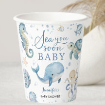 Sea You Soon Baby Shower Boy Blue Ocean