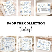 Sea You Soon Baby Shower Boy Blue Ocean Pappteller