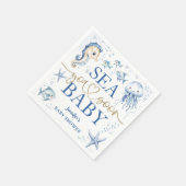 Sea You Soon Baby Shower Boy Navy Blue Ocean Paper Serviette (Ecke)