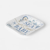 Sea You Soon Baby Shower Boy Navy Blue Ocean Pappteller (Gewinkelt)