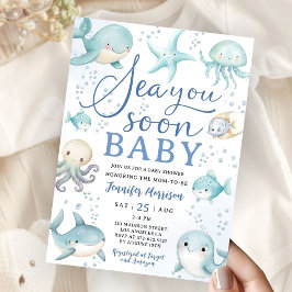 Sea You Soon Baby Shower Boy Ocean Einladung