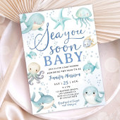 Sea You Soon Baby Shower Boy Ocean Einladung