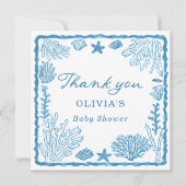 Sea You Soon Baby Shower Dankeskarte (Vorderseite)