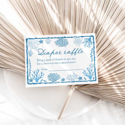 Sea You Soon Baby Shower Diaper Raffle Begleitkarte