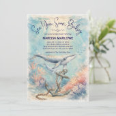 Sea You Soon Baby Shower Einladung (Stehend Vorderseite)
