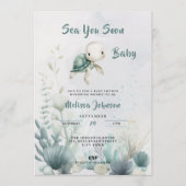 Sea You Soon Baby Shower Gender Neutral Invitation Einladung (Vorderseite)