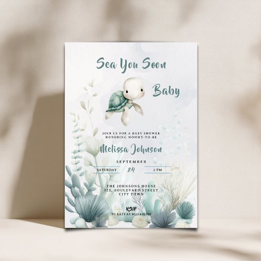 Sea You Soon Baby Shower Gender Neutral Invitation Einladung