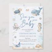 Sea You Soon Baby Shower Invitation Einladung (Vorderseite)