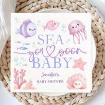 Sea You Soon Baby Shower Mädchen Rosa Ozean Tiere