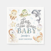 Sea You Soon Baby Shower Ocean Gender Neutral  Serviette (Vorderseite)