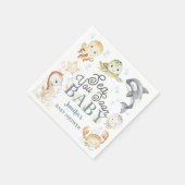 Sea You Soon Baby Shower Ocean Gender Neutral  Serviette (Ecke)
