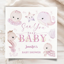 Sea You Soon Baby Shower Rosa Ozean Papier