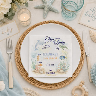 Sea You Soon Baby Shower Serviette