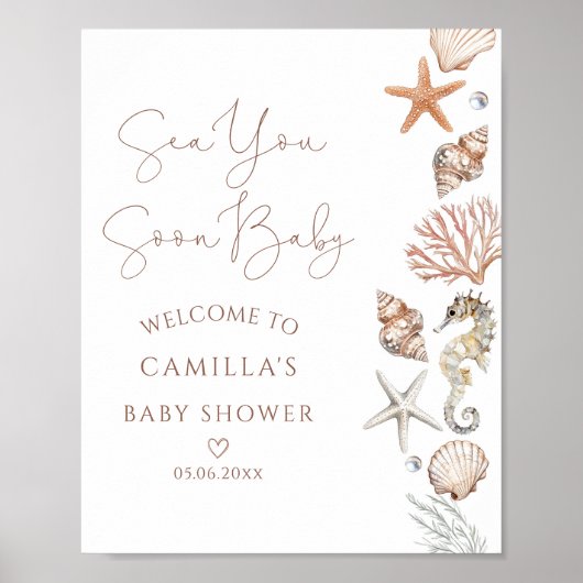 Sea You Soon Baby Shower Welcome Poster (Vorne)