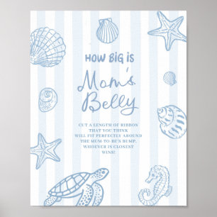 Sea You Soon Baby Shower Wie groß ist Moms Bauch Poster