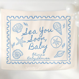 Sea You Soon Baby Shower Willkommensschild Benutze Wandteppich