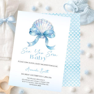 Sea You Soon Babyparty mit Muschel Einladung