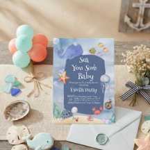 Sea You Soon blaue Ozean-Tiere Baby Shower