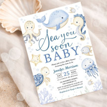 Sea You Soon Boy Baby Shower Blue Ocean