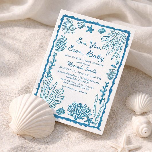 Sea You Soon Coastal Baby Shower Einladung
