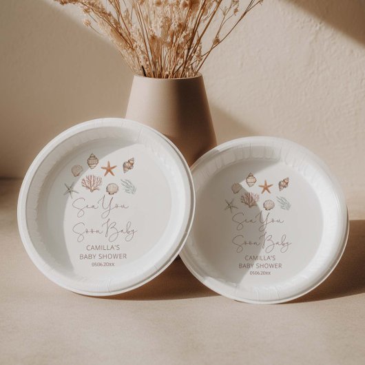 Sea You Soon Coastal Baby Shower  Pappteller