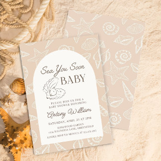 Sea You Soon Küsten-Baby-Shower-Einladung Einladung