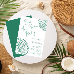 Sea You Soon Marine Blau Baby Shower Einladung