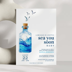 Sea You Soon Message in a Bottle Baby Shower-Einla Einladung