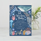 Sea You Soon Ocean Animals Boy Baby Shower Invitat Einladung (Stehend Vorderseite)
