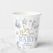 Sea You Soon Ocean Baby Shower Boy Blue Pappbecher (Rückseite)