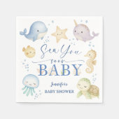 Sea You Soon Ocean Baby Shower Paper Serviette (Vorderseite)