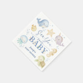 Sea You Soon Ocean Baby Shower Paper Serviette (Ecke)
