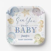 Sea You Soon Ocean Baby Shower Pappteller (Vorderseite)