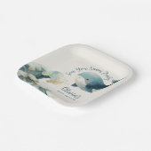 Sea You Soon Ocean Whale Teal Ivory Baby Shower Pappteller (Gewinkelt)
