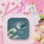 Sea You Soon Ocean Whale Turquoise Baby Shower Pappteller (Party)