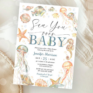Sea You Soon Ozean-Baby-Party geschlechtsneutral  Einladung