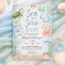 Sea You Soon Ozean-Baby-Shower-Einladung