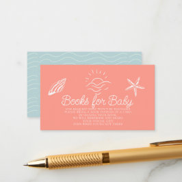 Sea You Soon Pink Baby Shower Book Request Begleitkarte