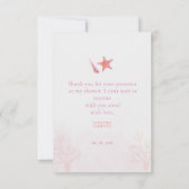 Sea you soon purple coral aesthetic  dankeskarte (Rückseite)