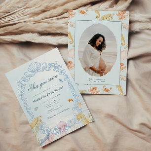 Sea You Soon Rococo Foto-Baby-Party Einladung