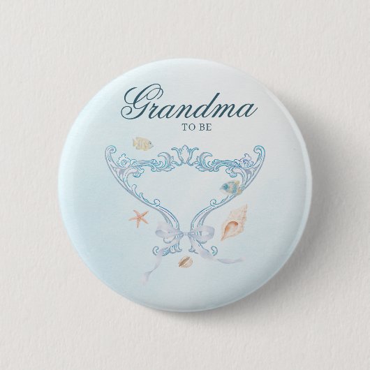 Sea You Soon Rococo Oma wird Baby Shower Button (Vorderseite)