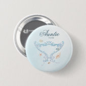 Sea You Soon Rococo Tante wird Babyparty Button (Vorne & Hinten)