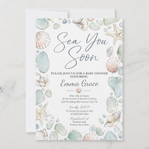 Sea You Soon SeaGlass Baby Shower Einladung