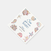 Sea You Soon Seashell Baby Shower Serviette (Ecke)