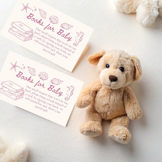 Sea you soon seashells baby shower book request begleitkarte